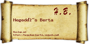 Hegedűs Berta névjegykártya